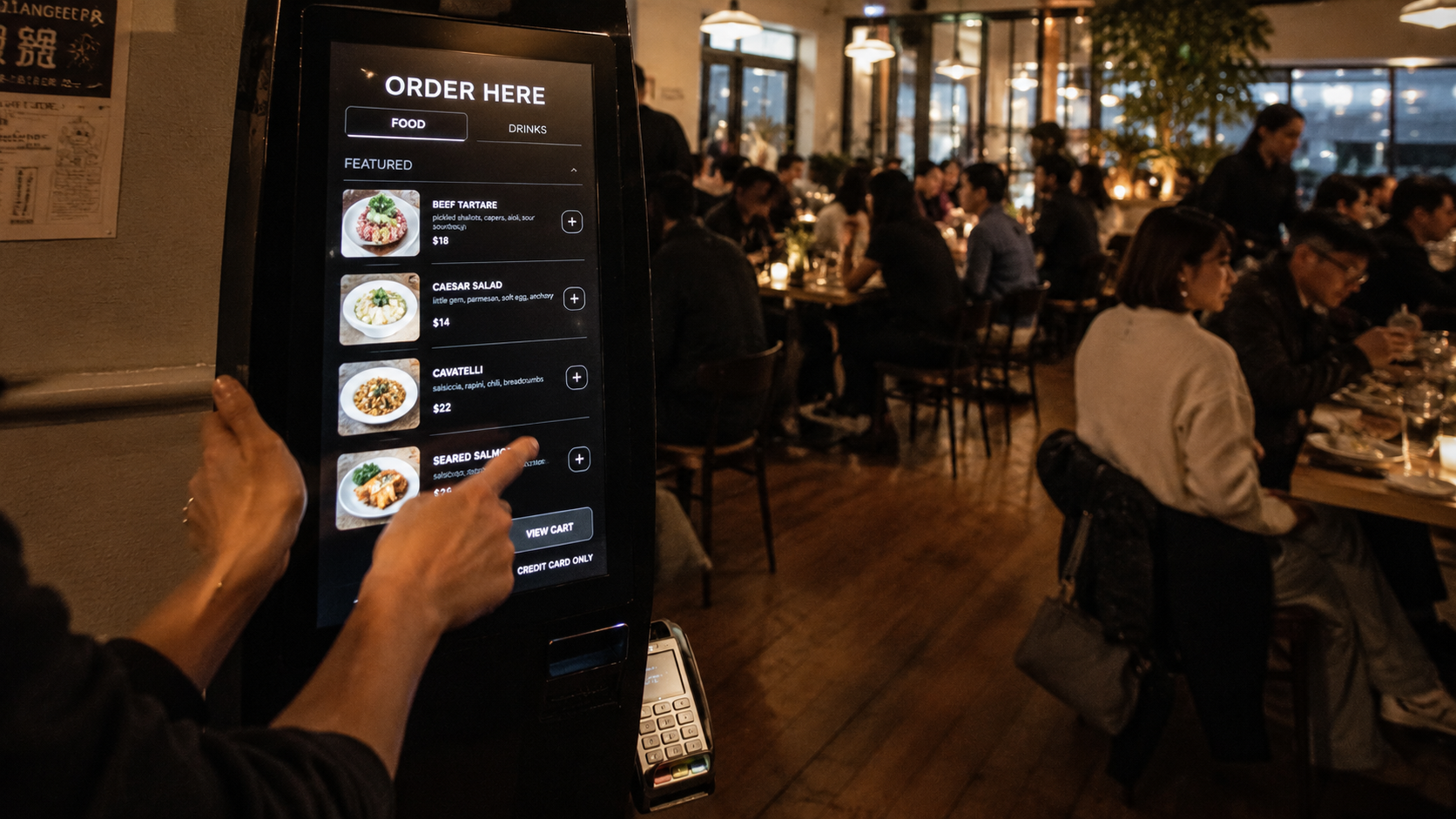 Restaurant self-order kiosk