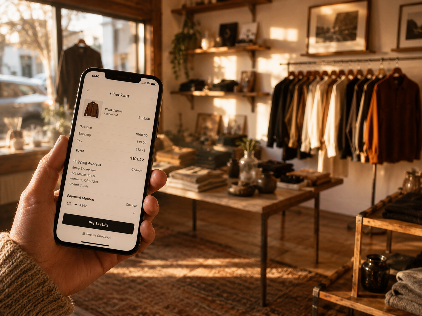 Retail store e-commerce on smartphone